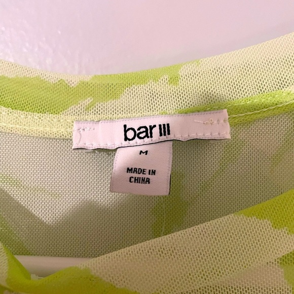 Bar III Printed Mesh Lettuce-Edged T-Shirt**NWT** - Picture 3 of 3